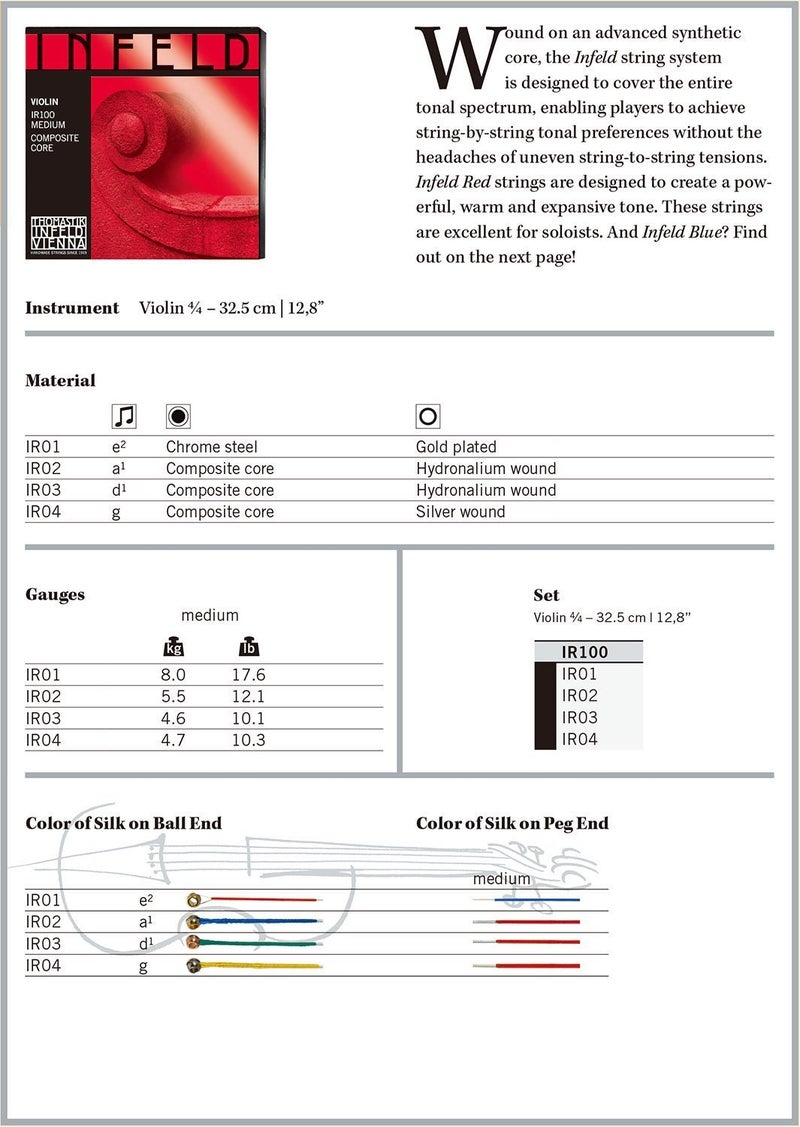 Thomastik-Infeld Infeld Red Violin Single A-String - 4/4 Scale - No. IR02 - Image 2